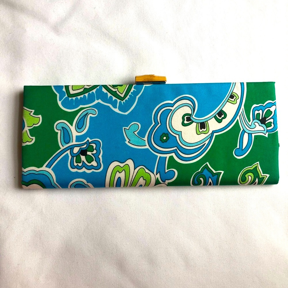 Like New Banana Republic Paisley & Bamboo Clutch